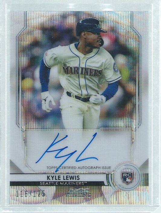 KYLE LEWIS 2020 BOWMAN STERLING ON CARD AUTO WAVE REFRACTOR ROOKIE RC #D 116/125