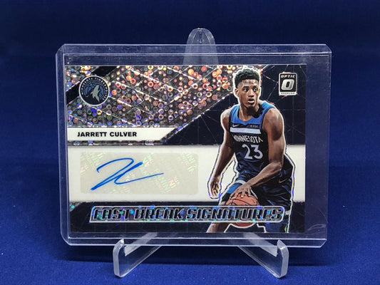 JARRETT CULVER 2019-20 PANINI OPTIC FAST BREAK SIGNATURES PRIZM AUTO RC