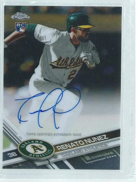 RENATO NUNEZ 2017 TOPPS CHROME ON CARD AUTO ROOKIE RC