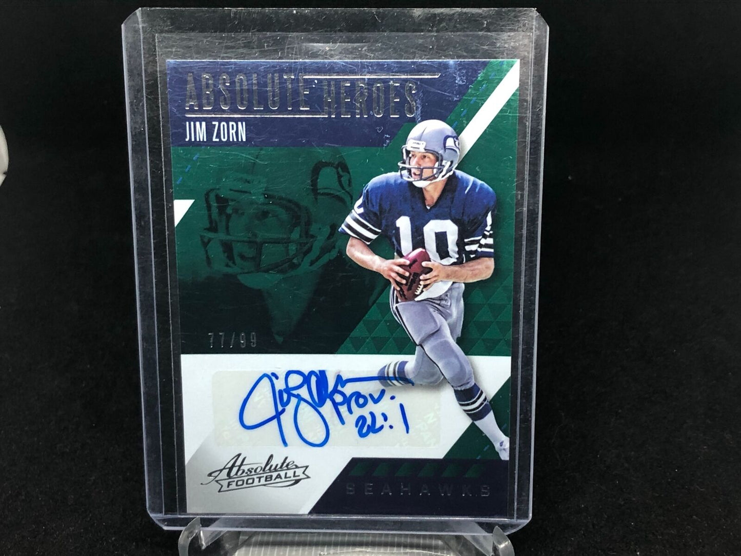 JIM ZORN 2017 PANINI ABSOLUTE HEROES AUTO #D 77/99