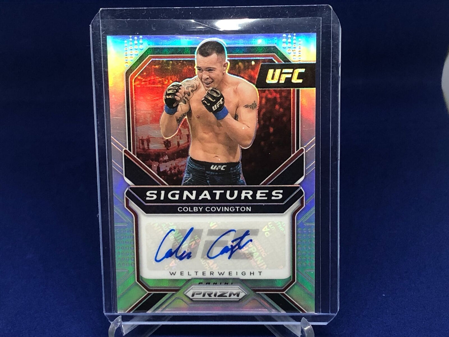 COLBY COVINGTON 2021 PANINI PRIZM UFC WELTERWEIGHT SILVER PRIZMS SIGNATURES AUTO