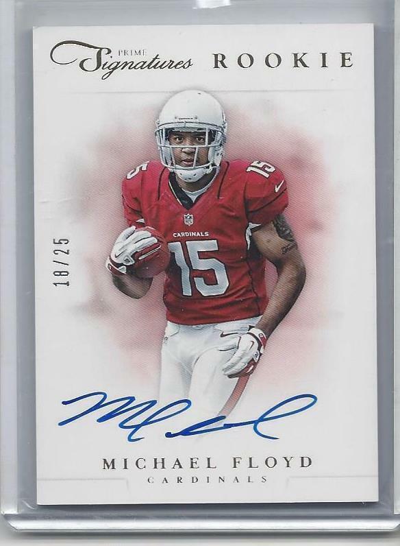 MICHAEL FLOYD 2012 PRIME SIGNATURES GOLD CARDINALS ON CARD AUTO RC #D /25