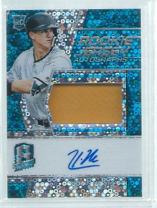KEVIN NEWMAN 2019 SPECTRA BLUE PRIZM JERSEY ON CARD AUTO ROOKIE RC #D 50/99