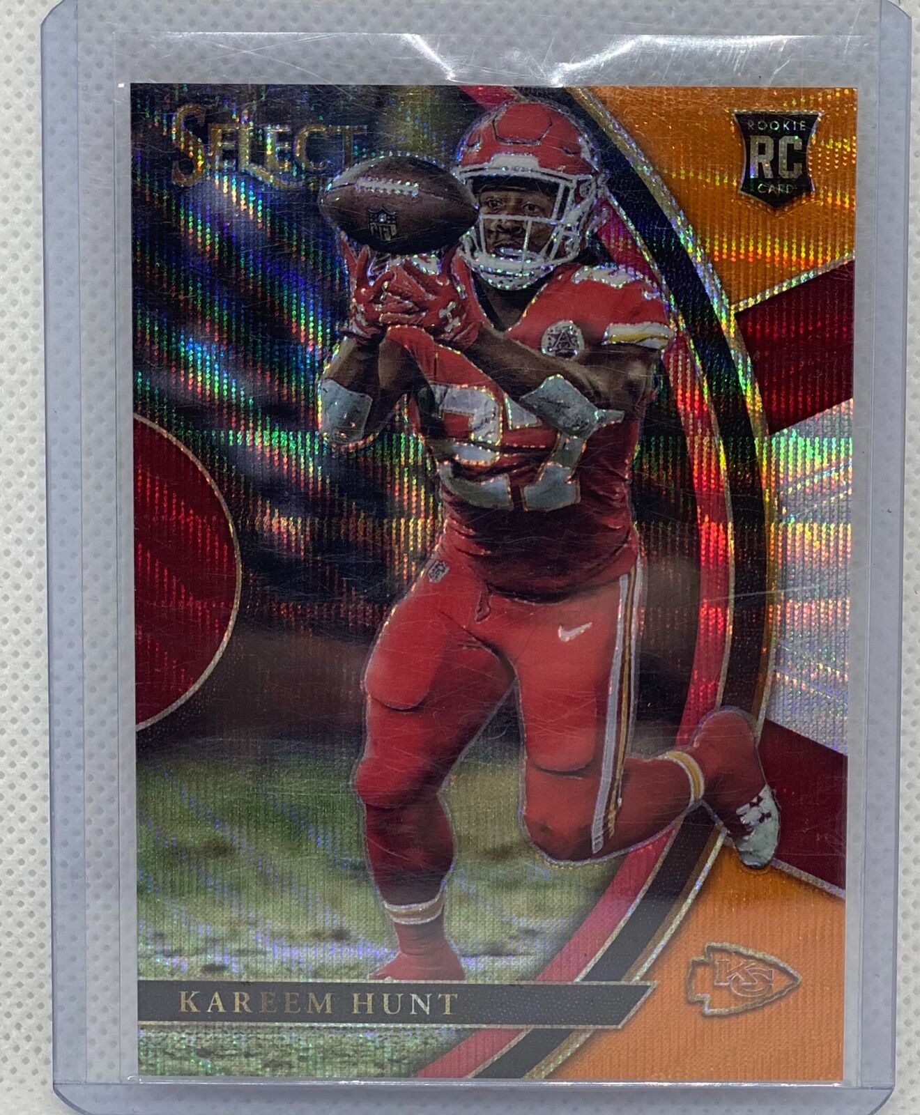 KAREEM HUNT 2017 PANINI SELECT TRI-COLOR PRIZM ROOKIE RC #D 026/199