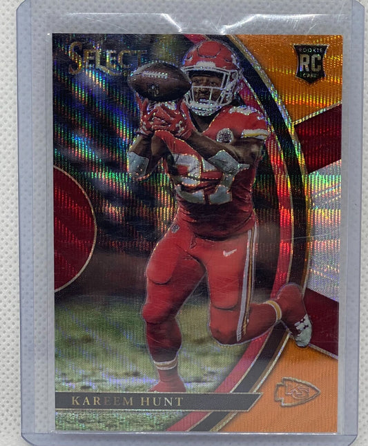KAREEM HUNT 2017 PANINI SELECT TRI-COLOR PRIZM ROOKIE RC #D 026/199