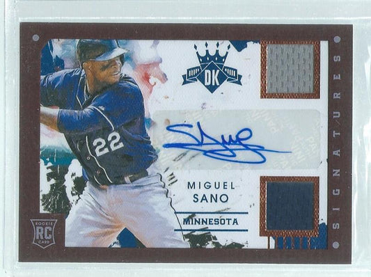 MIGUEL SANO 2016 DIAMOND KINGS DUAL JERSEY AUTO ROOKIE RC #D 3/99