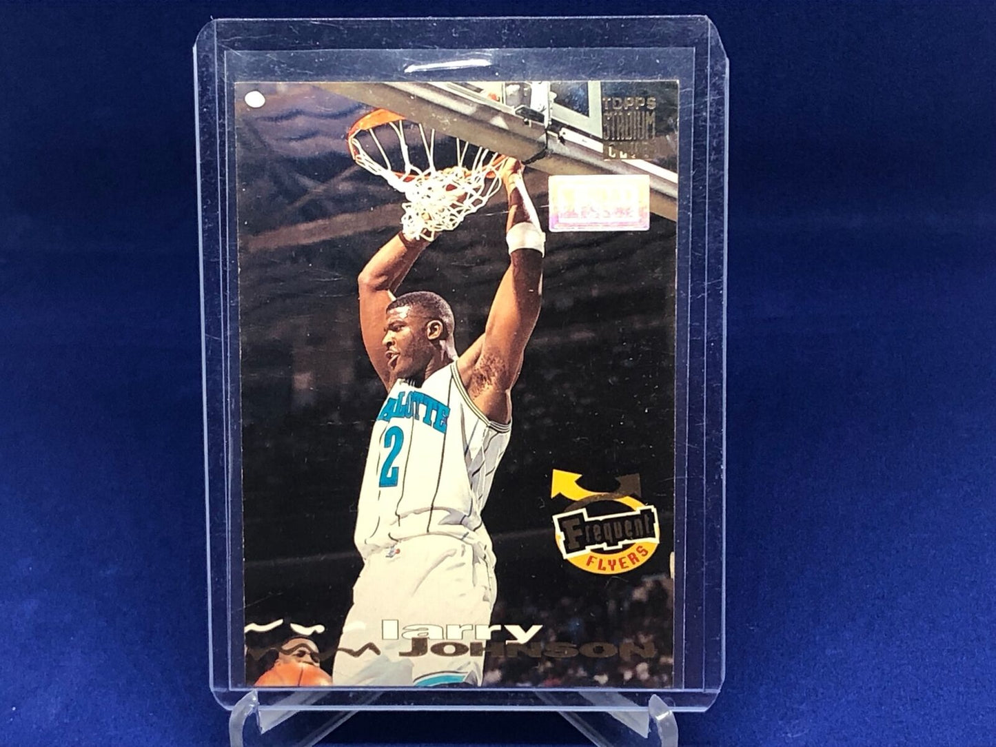 LARRY JOHNSON 1992-93 TOPPS STADIUM CLUB 1ST DAY ISSUE FREQUENT FLYERS # 185
