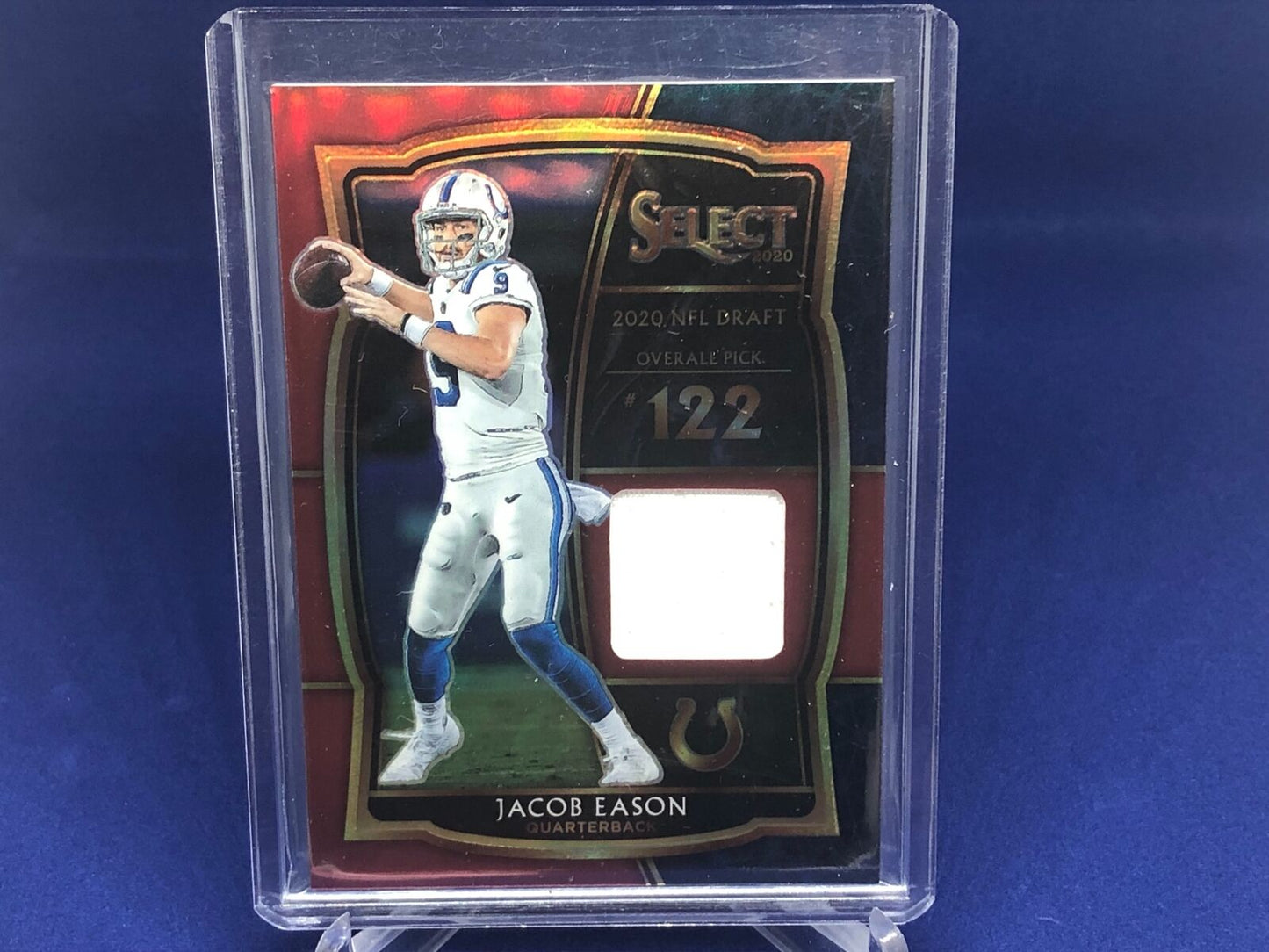 JACOB EASON 2020 PANINI SELECT RED BLUE PRIZM JERSEY RELIC RC ROOKIE