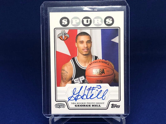 GEORGE HILL 2008-09 TOPPS ROOKIE PREMIERE PHOTO SHOOT ON CARD AUTO RC