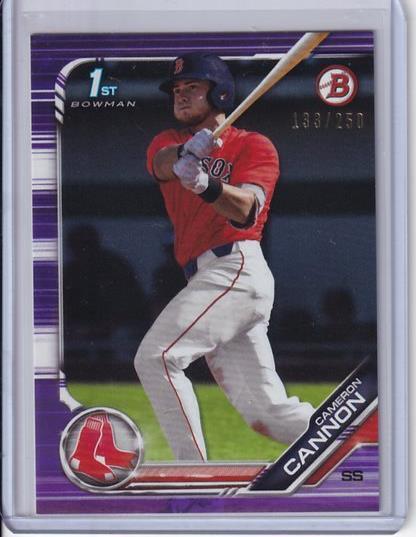 CAMERON CANNON 2019 BOWMAN PURPLE 1ST PROSPECT #D 133/250