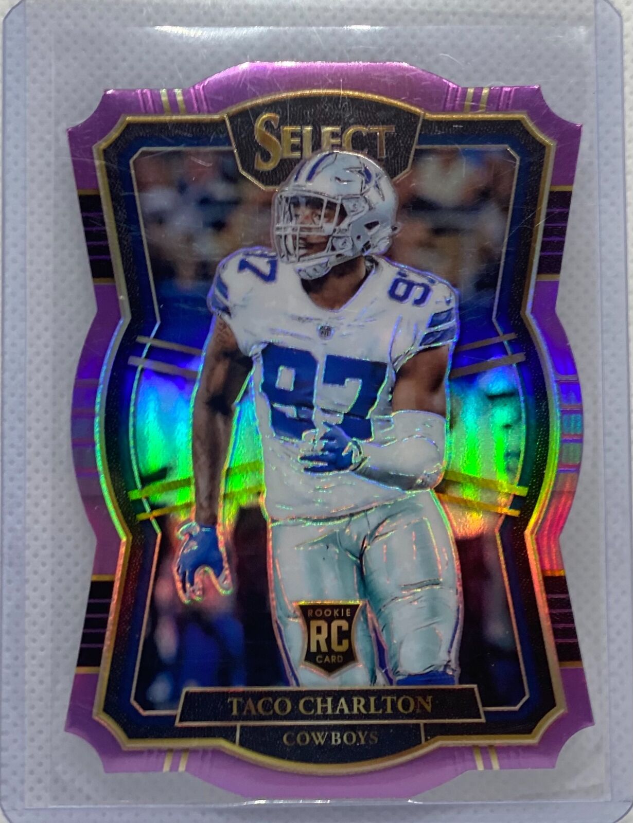 TACO CHARLTON 2017 PANINI SELECT PURPLE PRIZM ROOKIE RC #D 71/75