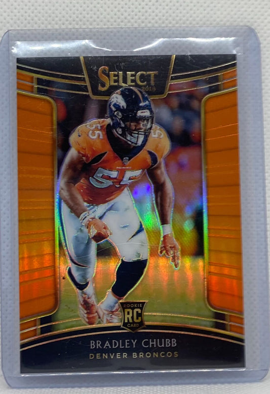BRADLEY CHUBB 2018 PANINI SELECT ORANGE PRIZM ROOKIE RC #D 05/49