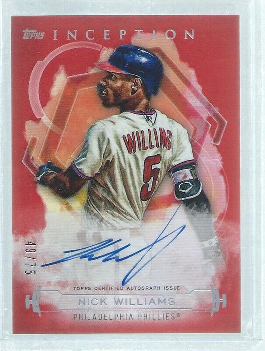 NICK WILLIAMS 2019 TOPPS INCEPTION ON CARD RED AUTO ROOKIE RC #D 49/75