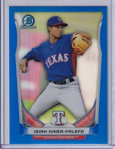 ISIAH KINER-FALEFA 2014 BOWMAN CHROME PROSPECT BLUE REFRACTOR #D 008/250