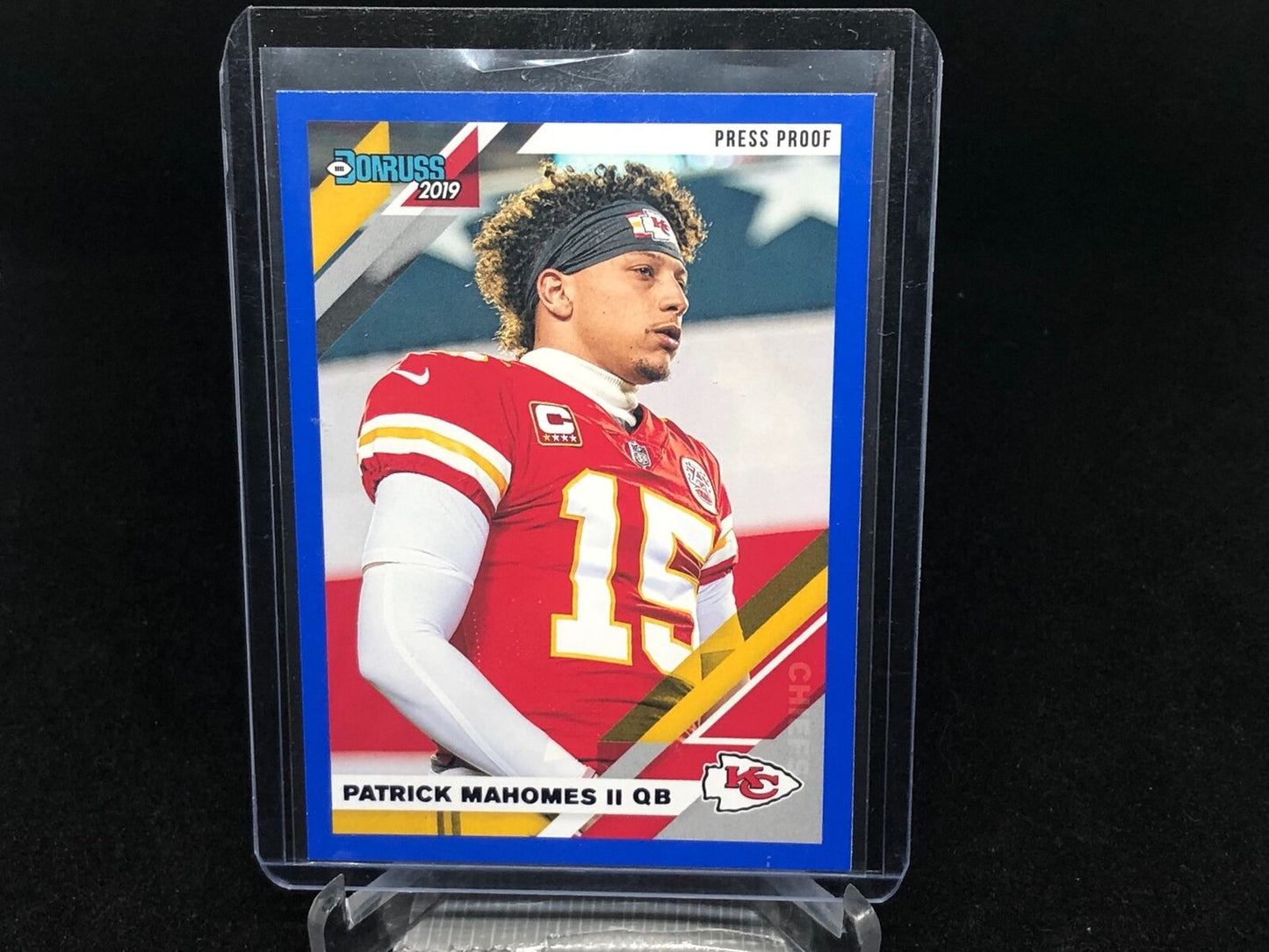 PATRICK MAHOMES II 2019 PANINI DONRUSS BLUE PRESS PROOF PHOTO VARIATION # 1V