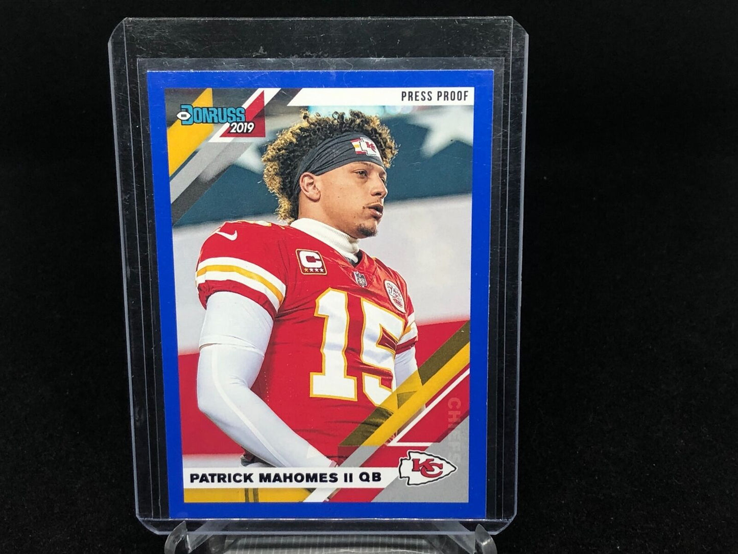 PATRICK MAHOMES II 2019 PANINI DONRUSS BLUE PRESS PROOF PHOTO VARIATION # 1V