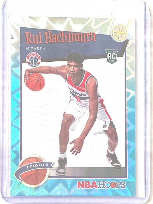 RUI HACHIMURA 2019-20 PANINI HOOPS TRIBUTE TEAL EXPLOSION ROOKIE RC #300