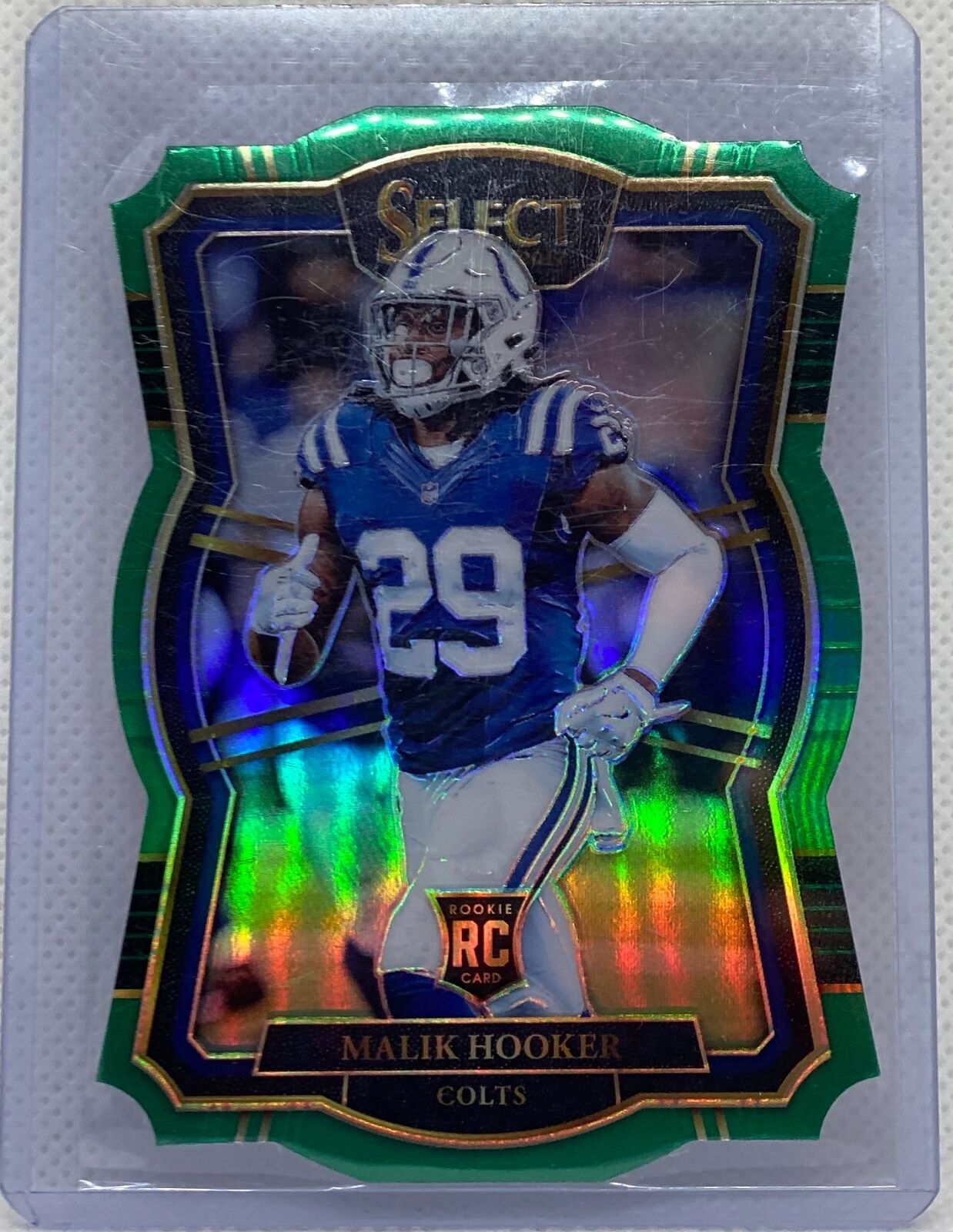 MALIK HOOKER 2017 PANINI SELECT GREEN PRIZM DIE CUT ROOKIE RC #D 3/5