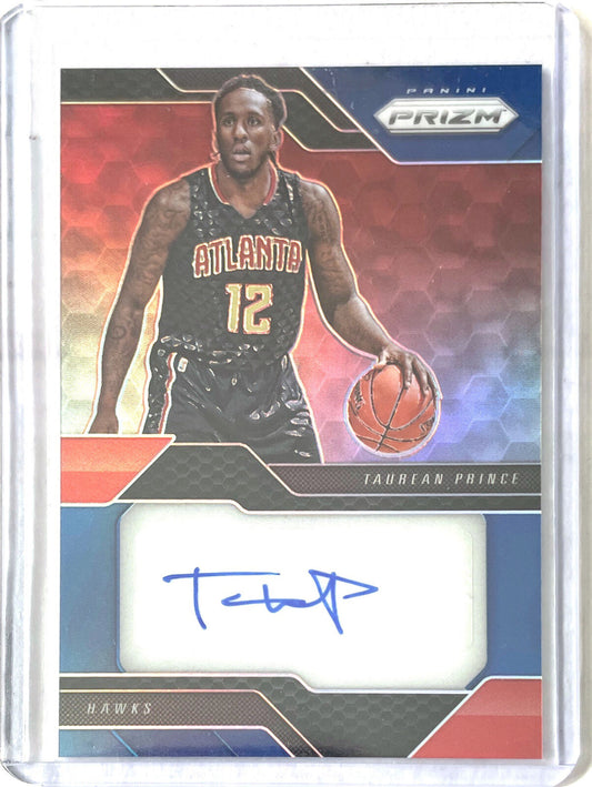 TAUREAN PRINCE 2016-17 PANINI PRIZM BLUE AUTO PRIZM #D 28/49
