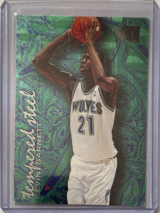 KEVIN GARNETT 1995-96 FLEER METAL TEMPERED STEEL ROOKIE RC #4