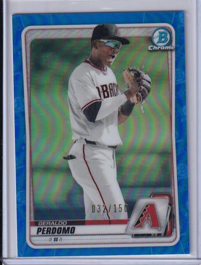 GERALDO PERDOMO 2020 BOWMAN CHROME PROSPECT BLUE REFRACTOR #D 032/150