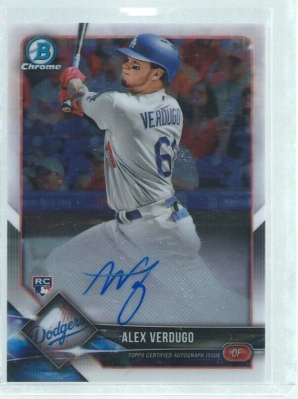 ALEX VERDUGO 2018 BOWMAN CHROME ON CARD AUTO ROOKIE RC