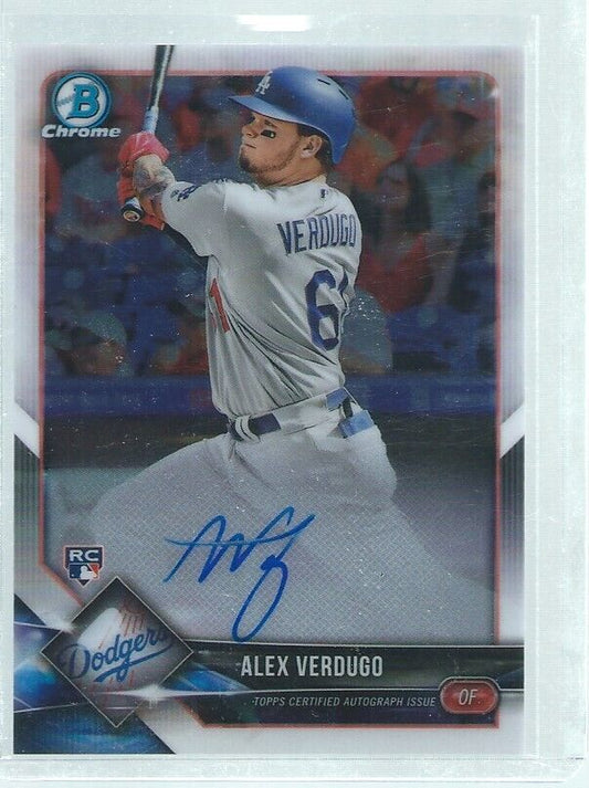 ALEX VERDUGO 2018 BOWMAN CHROME ON CARD AUTO ROOKIE RC
