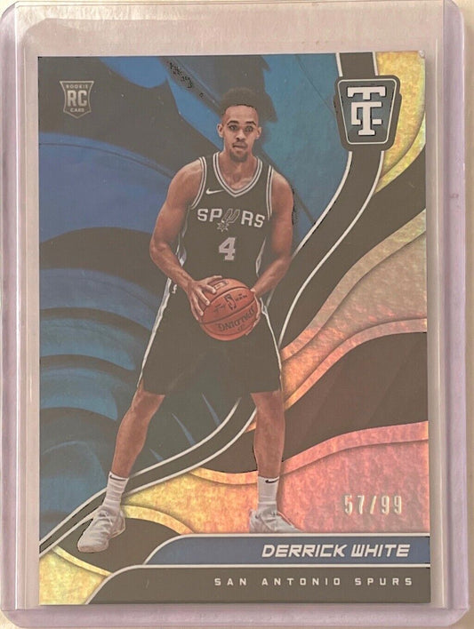 DERRICK WHITE 2017-18 PANINI TOTALLY CERTIFIED BLUE ROOKIE RC #D 57/99