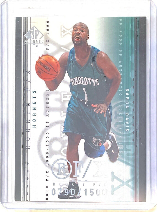 BARON DAVIS 1999-00 UPPER DECK SP AUTHENTIC RFX ROOKIE RC #D /1500