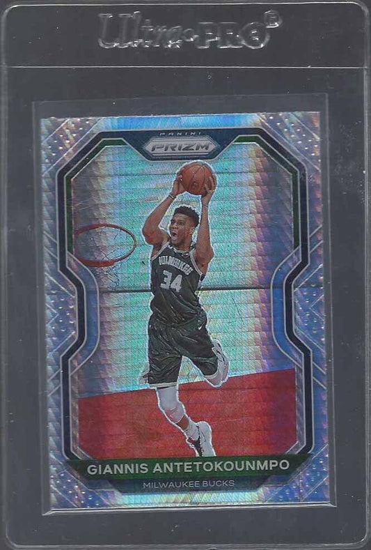 GIANNIS ANTETOKOUNMPO 2020-21 PANINI PRIZM SILVER HYPER PRIZMS #111