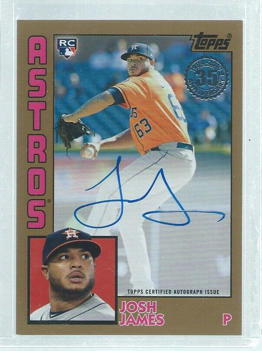 JOSH JAMES 2019 TOPPS 35TH ANNIVERSARY GOLD ON CARD AUTO RC #D 47/50
