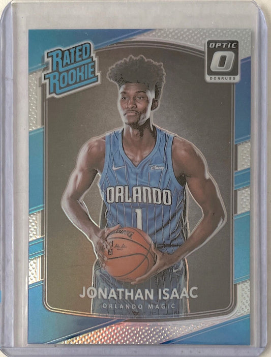 JONATHAN ISAAC 2017-18 DONRUSS OPTIC RATED ROOKIE HOLO SILVER PRIZM RC #195