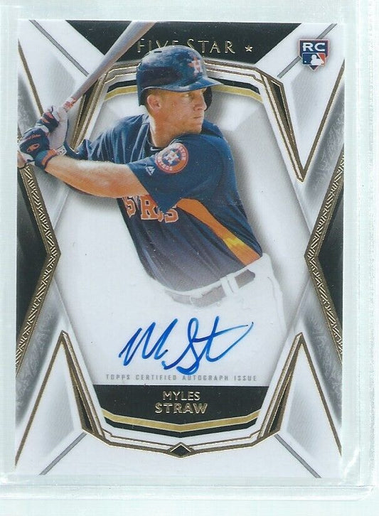 MYLES STRAW 2019 TOPPS FIVE STAR ON CARD AUTO ROOKIE RC