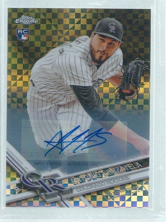 ANTONIO SENZATELA 2017 TOPPS CHROME AUTO XFRACTOR REFRACTOR ROOKIE RC #D 53/99
