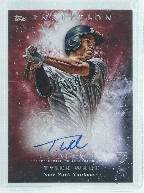 TYLER WADE 2018 TOPPS INCEPTION ON CARD AUTO RED ROOKIE RC #D 73/75