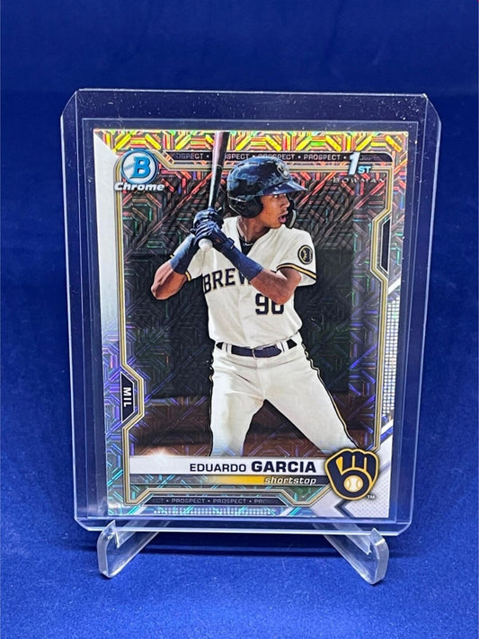 EDUARDO GARCIA 2021 TOPPS BOWMAN CHROME 1ST BOWMAN MEGA BOX REFRACTOR # 191