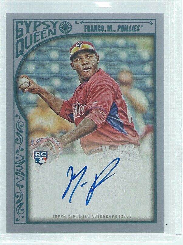 MAIKEL FRANCO 2015 TOPPS GYPSY QUEEN SILVER ON CARD AUTO ROOKIE RC #D 24/50