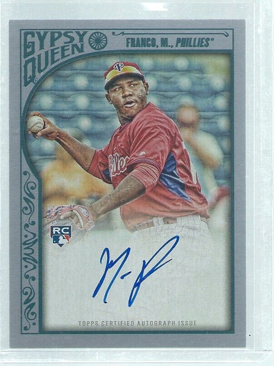MAIKEL FRANCO 2015 TOPPS GYPSY QUEEN SILVER ON CARD AUTO ROOKIE RC #D 24/50
