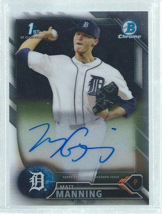MATT MANNING 2016 BOWMAN CHROME 1ST ON CARD AUTO PROSPECT