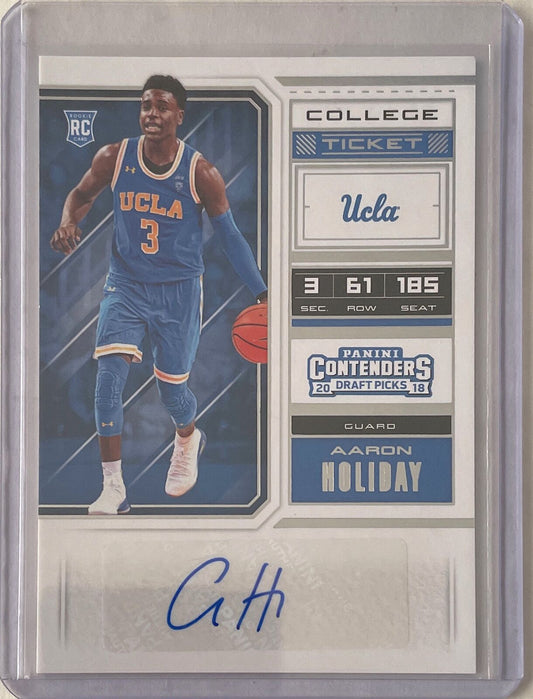 AARON HOLIDAY 2018-19 CONTENDERS DRAFT PICKS COLLEGE TICKET AUTO ROOKIE RC #83