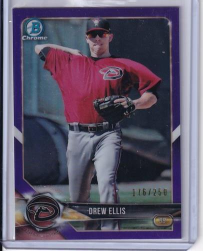 DREW ELLIS 2018 BOWMAN CHROME PURPLE REFRACTOR #D 176/250