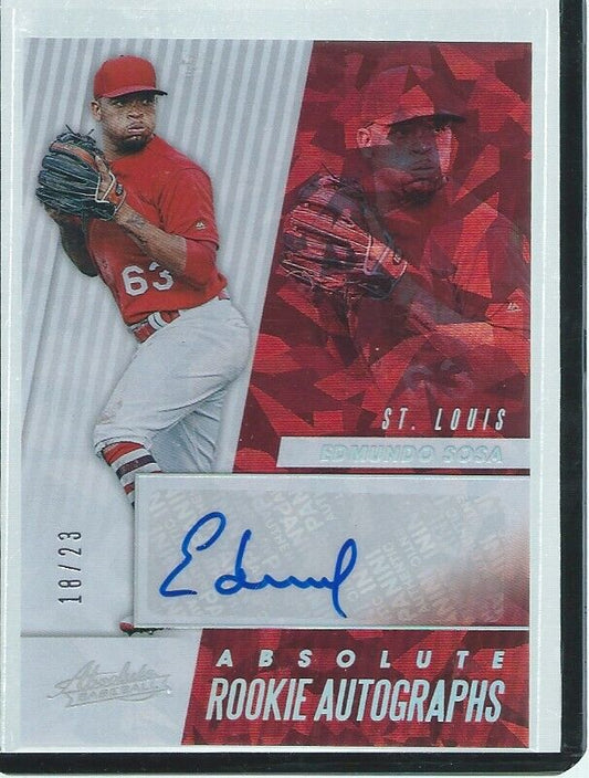 EDMUNDO SOSA 2019 ABSOLUTE CRACKED ICE AUTO ROOKIE RC #D 18/23