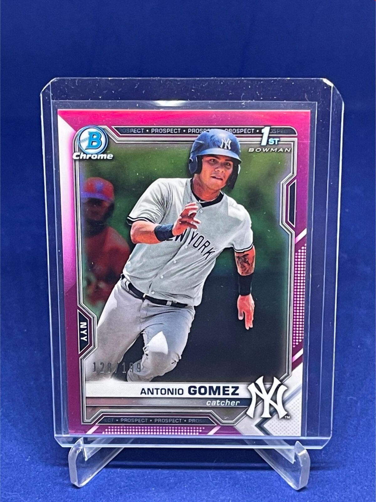 ANTONIO GOMEZ 2021 TOPPS BOWMAN CHROME 1ST PINK REFRACTOR #D 128/199
