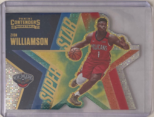ZION WILLIAMSON 2020-21 PANINI CONTENDERS SUPER STAR DIE CUT #9