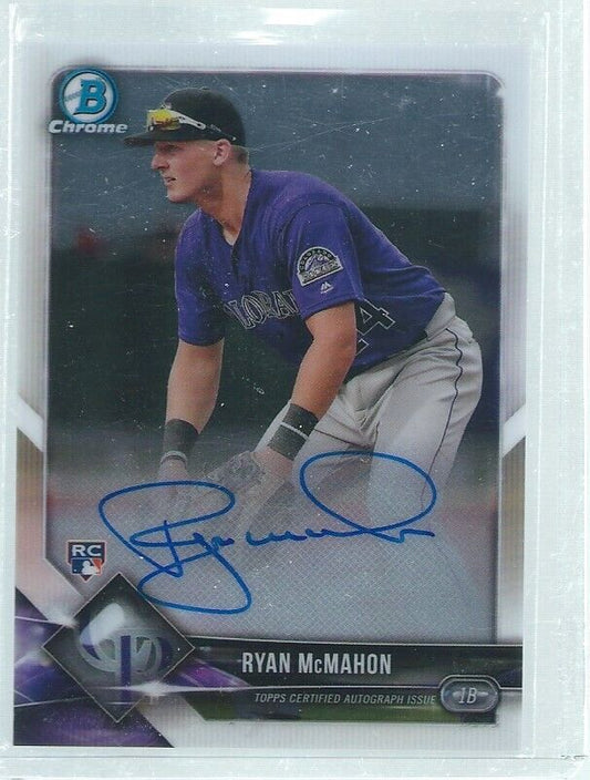 RYAN MCMAHON 2018 BOWMAN CHROME ON CARD AUTO ROOKIE RC