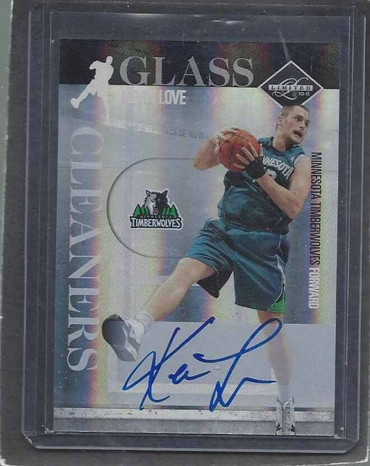 KEVIN LOVE 2010-11 LIMITED GLASS CLEANERS ON CARD AUTO #D 50/99