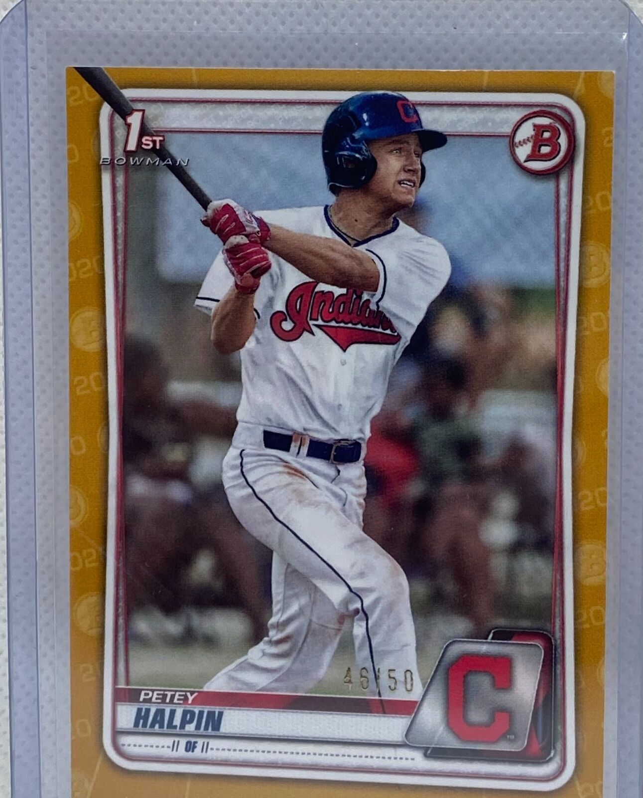 PETEY HALPIN 2020 TOPPS BOWMAN 1ST PROSPECT GOLD #D 46/50