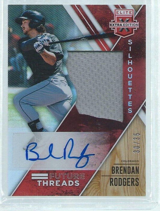 BRENDAN RODGERS 2017 ELITE EXTRA FUTURE SILHOUETTE JERSEY AUTO PROSPECT #D 30/35