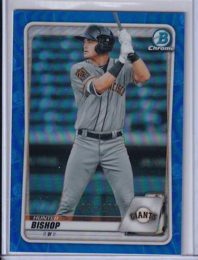 HUNTER BISHOP 2020 BOWMAN CHROME PROSPECT BLUE REFRACTOR #D 055/150