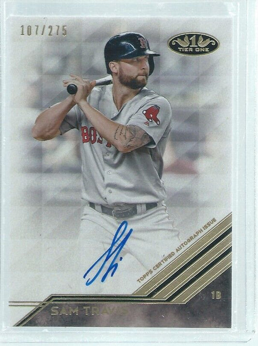 SAM TRAVIS 2018 TOPPS TIER ONE ON CARD AUTO ROOKIE RC #D /275